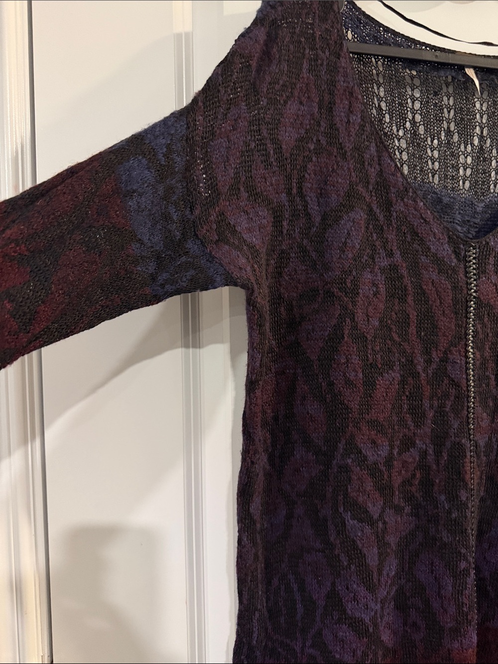 Free People Boho Multicolor Alpaca Wool Knit B-Neck Hi-Low Tunic - #192 - Picture 5 of 8